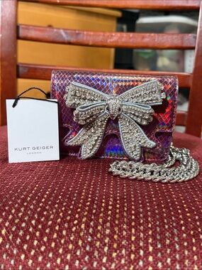 💎 RARE Pale Pink (Plumb) Bow XS Shoreditch w/Rhinestones! NWT💎